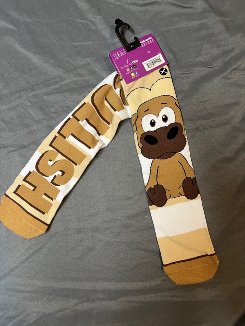 Vee friends bullish bull Brown Cartoon Crew Socks